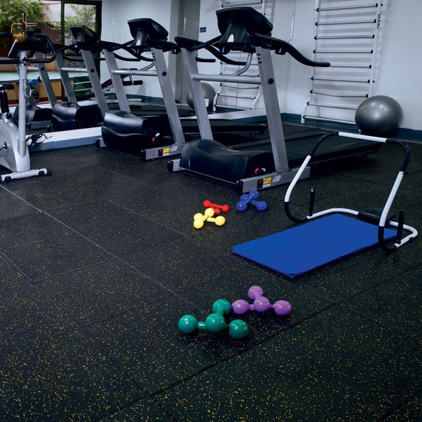 Piso de borracha para academia